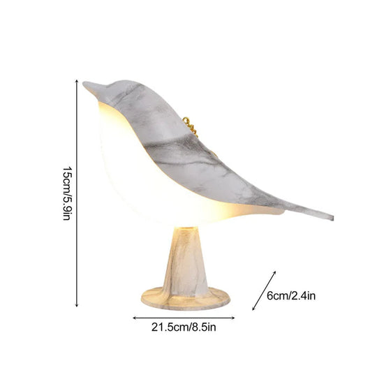 Chic Wooden Bird Table Lamp