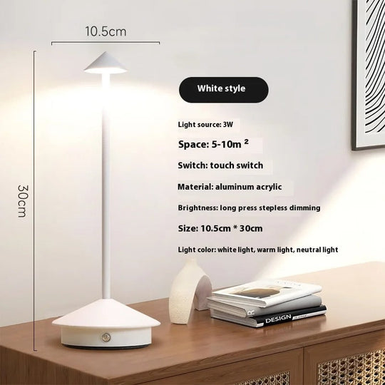 Modern Cordless LED Table Lamp Rechargeable Touch Dimmable