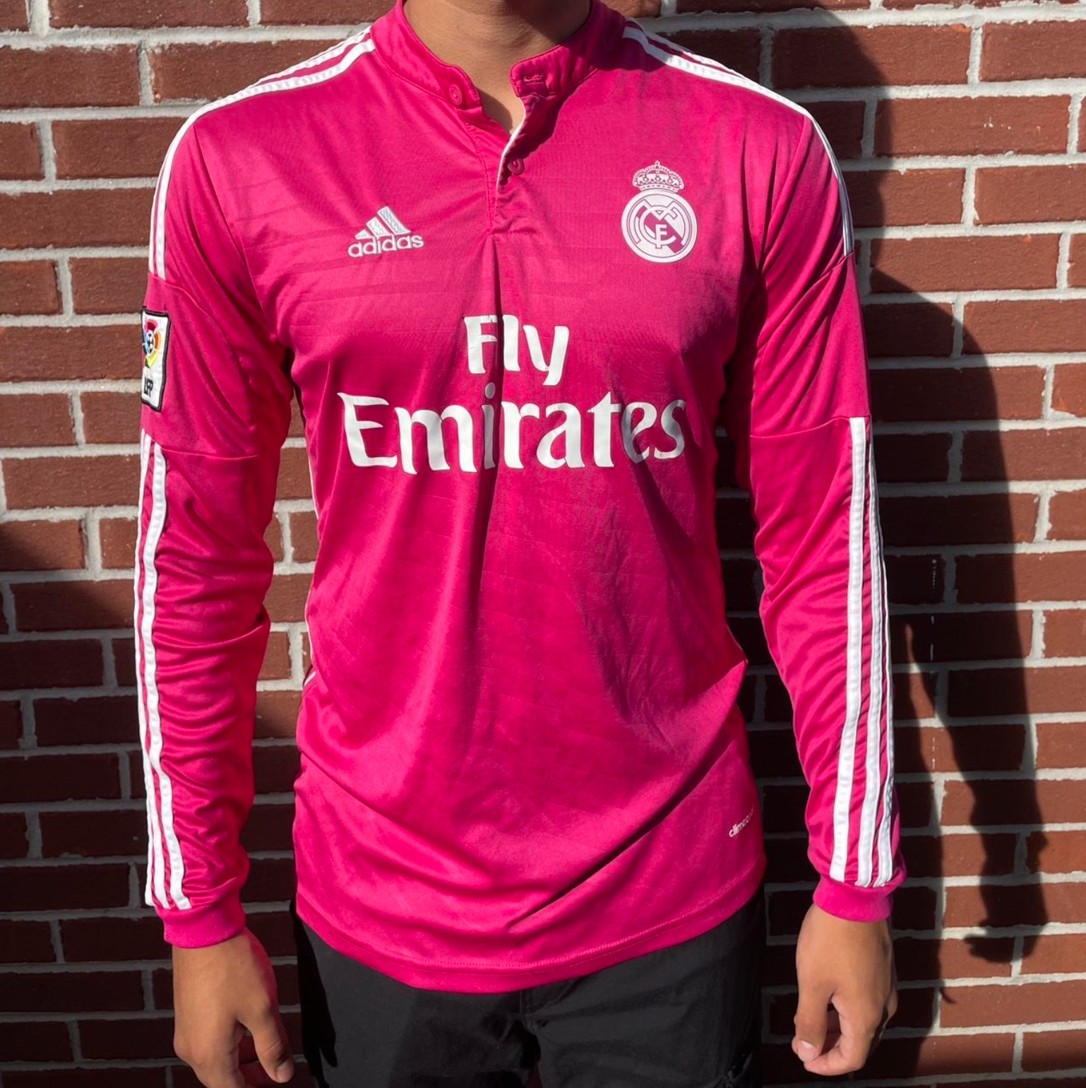 2014/2015 Real Madrid pink long sleeve retro jersey