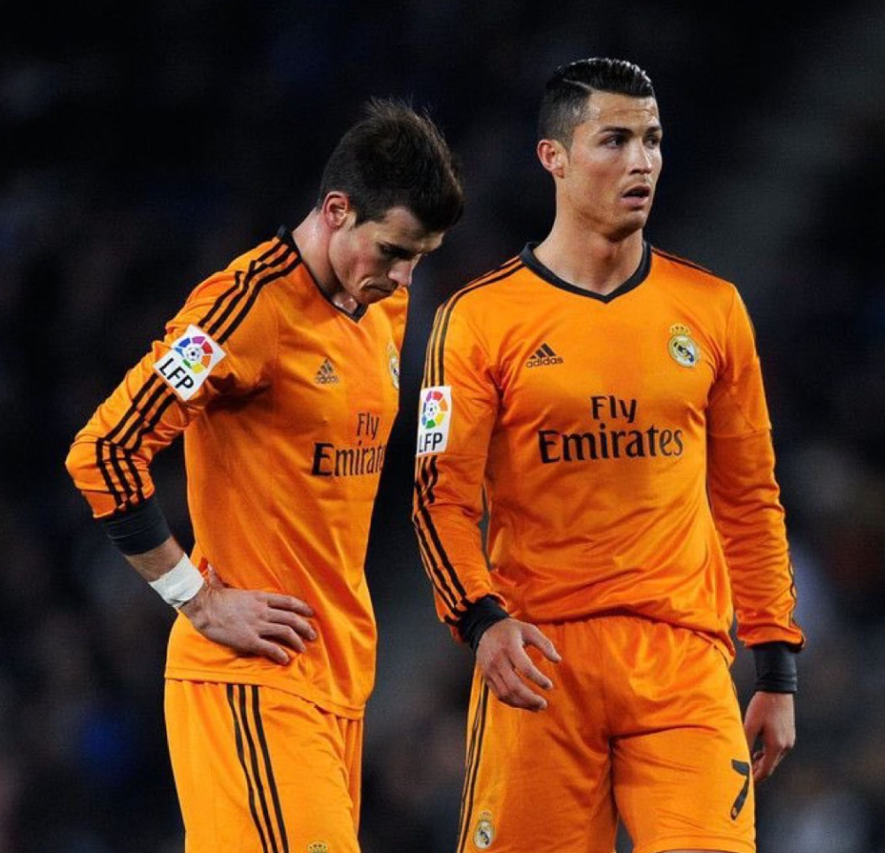 2013/2014 Real Madrid orange third kit long sleeve retro jersey