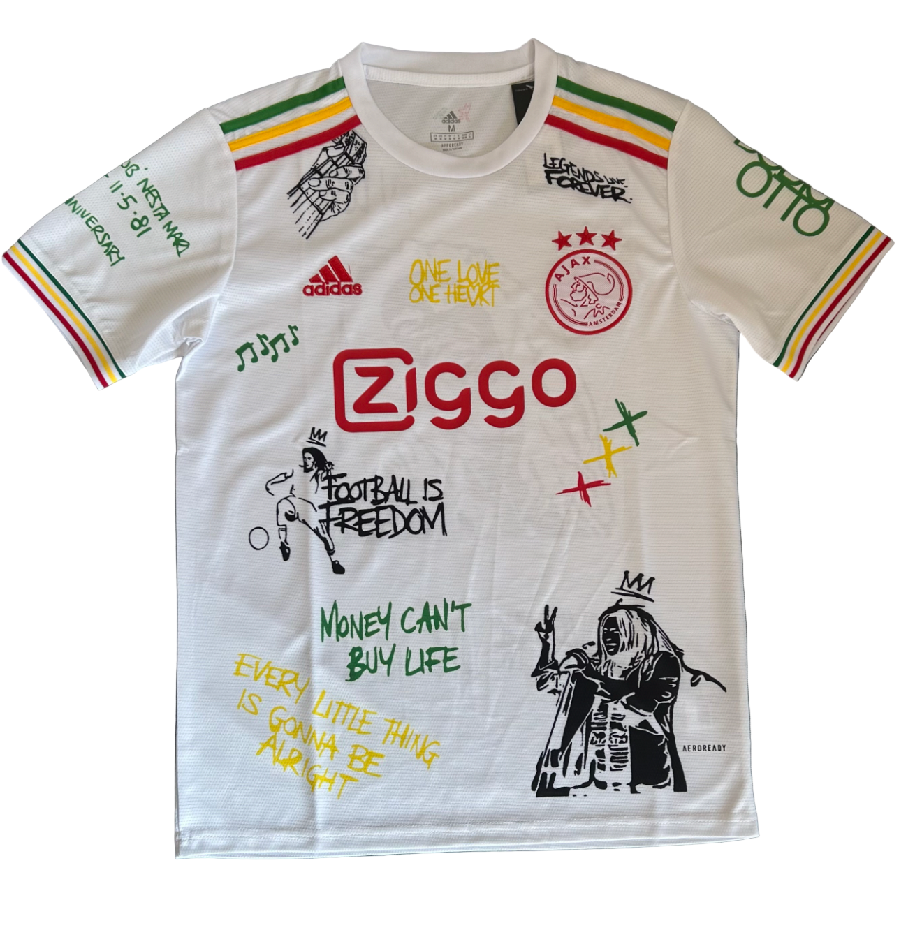 Ajax Bob Marley white jersey