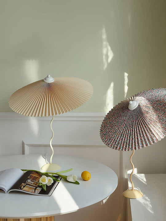 LuxePleat - Elegant Table Lamp with a Textured Pleated Shade