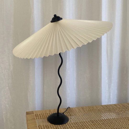 LuxePleat - Elegant Table Lamp with a Textured Pleated Shade
