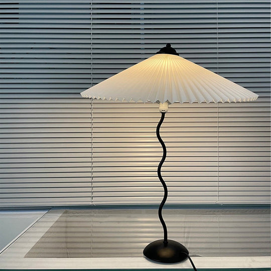 LuxePleat - Elegant Table Lamp with a Textured Pleated Shade