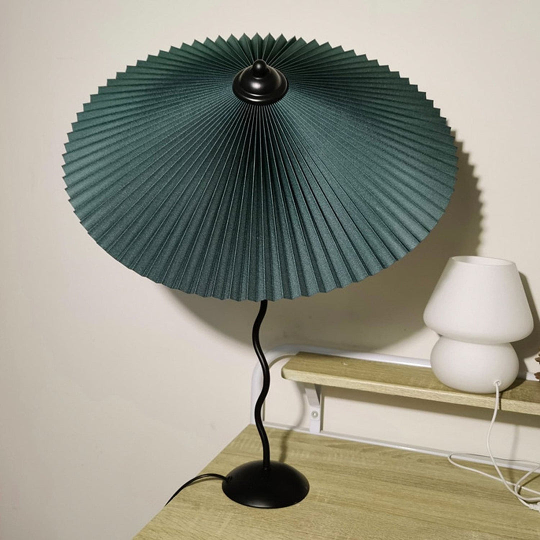 LuxePleat - Elegant Table Lamp with a Textured Pleated Shade