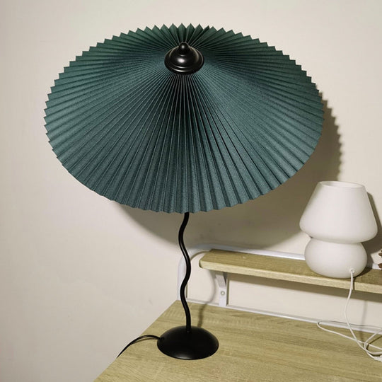 LuxePleat - Elegant Table Lamp with a Textured Pleated Shade