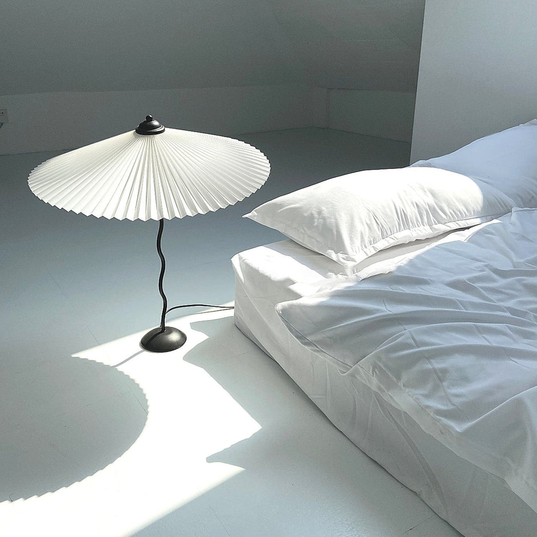 LuxePleat - Elegant Table Lamp with a Textured Pleated Shade