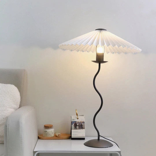 LuxePleat - Elegant Table Lamp with a Textured Pleated Shade