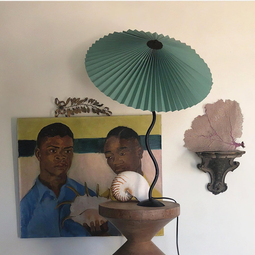 LuxePleat - Elegant Table Lamp with a Textured Pleated Shade