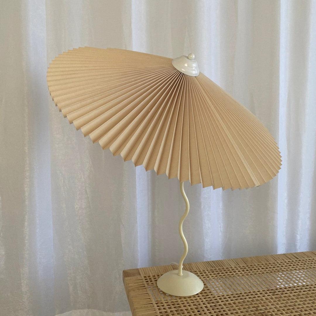 LuxePleat - Elegant Table Lamp with a Textured Pleated Shade