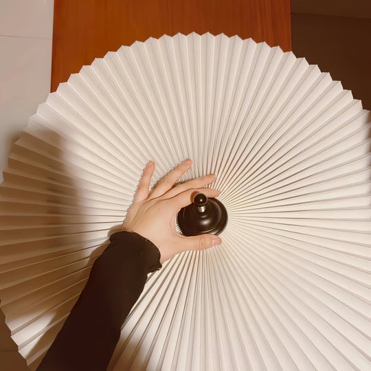 LuxePleat - Elegant Table Lamp with a Textured Pleated Shade