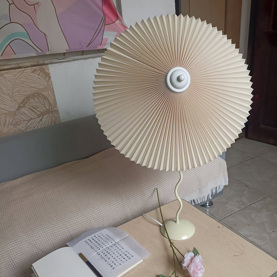 LuxePleat - Elegant Table Lamp with a Textured Pleated Shade