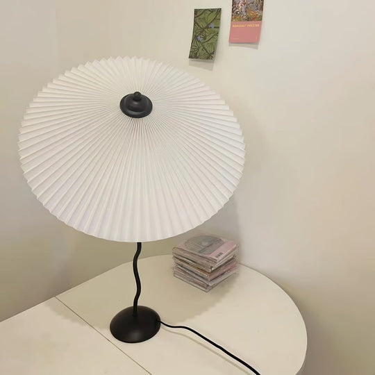 LuxePleat - Elegant Table Lamp with a Textured Pleated Shade
