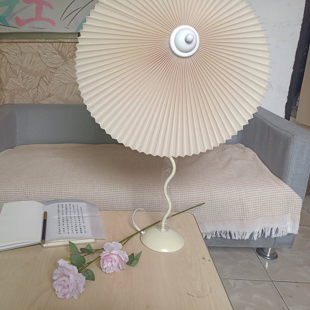 LuxePleat - Elegant Table Lamp with a Textured Pleated Shade