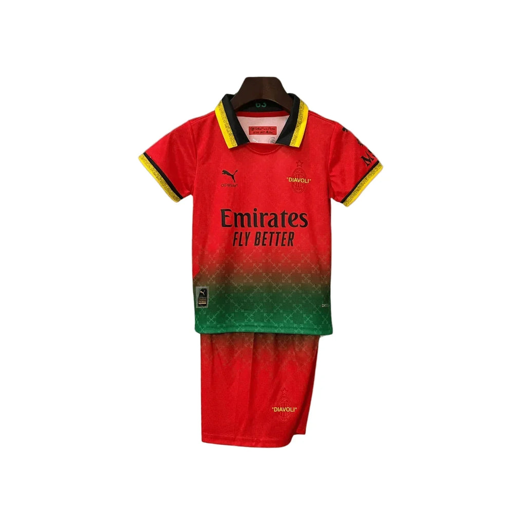 AC Milan Off-White Red Kids Jersey 2025/2026