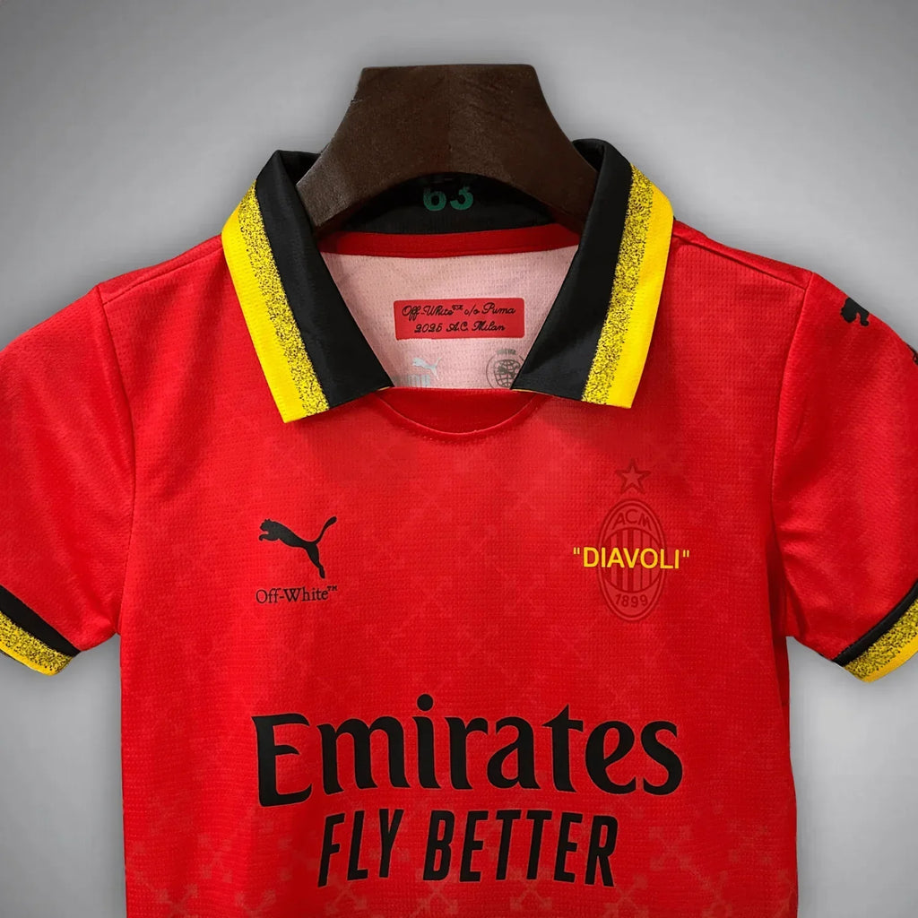AC Milan Off-White Red Kids Jersey 2025/2026