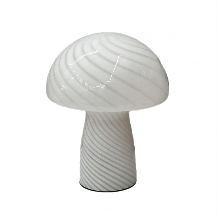 Striped Glass Mushroom Table Lamp Modern LED Light