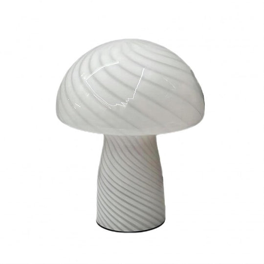 Striped Glass Mushroom Table Lamp Modern LED Light