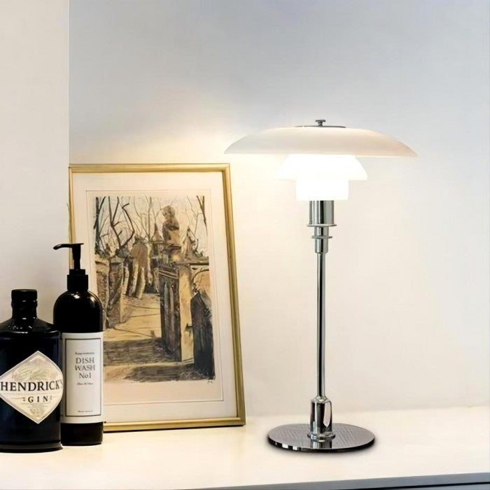 Stainless Steel Multilayer Glass Table Lamp Modern Design